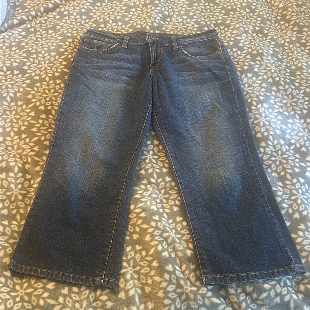 Lucky Brand Dark Blue Classic Fit Cropped Jeans